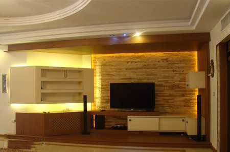 tv decoration6 انواع دکوراسیون دیوار پشت تلویزیون LCD و LED سنگ و کناف