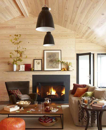 decorating the fireplace5 تزیین شومینه با دکوری های زیبا و پاییزی